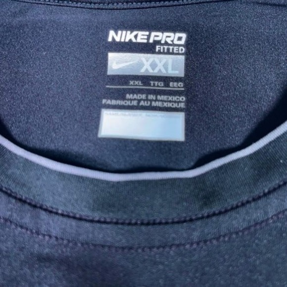 Nike Pro Fitted Training Shirt Mens XXL Black Activewear Top Short Sleeve - Picture 2 of 8